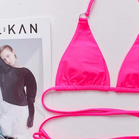 BRAND NEW PINK - Criss Cross Wrap Bikini SET - Picture 2 of 7